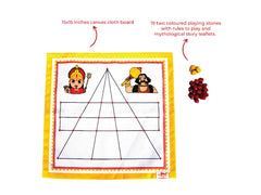 Maa Kali Goats & Tigers/Bagh Bakri, Classic Strategy Board Game with Canvas Fabric Board, Based on Indian Mythological Story