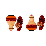 (Pack of 2) Wooden Spinning Tops | Wooden Lattu | 6+ Years
